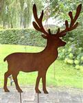 Tuinsteker hert, hinde, roestkleurig metaal SH335