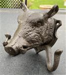 Kapstokhaak Everzwijn met dubbele haak, Gietijzer