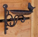 Wandhaak met vogelschaal en vogel, gietijzer VB163