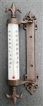Kozijnthermometer Franse Lelie, Raamthermometer, Gietijzer