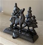 Stocking hanger hert met dennenbomen, kasthaak, gietijzer XM698