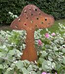 Tuinsteker paddenstoel, roestig metaal, L     SP271