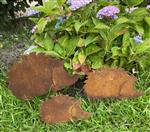 Tuinstekers egels, set van 3 stuks, roestig metaal SSE235