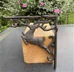 Plankdrager, wandhaak hert, 17,5 cm.  gietijzer PD202