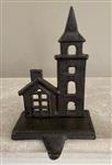 Stocking hanger kerk en huisje met sierhaak, gietijzer XM150