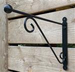 Wandhaak met sierknop, 39 cm. donkergrijs, metaal   BPH118