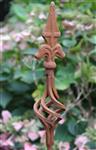 Plantensteun met sierknop 114,5 cm., roestig metaal PS212