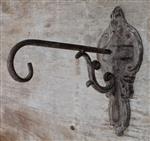 Wandhaak aged metal 25 cm. grijs-bruin    WG320