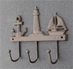 Kapstokhaak Maritiem met 3 haken, Gietijzer KH1791
