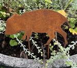 Tuinsteker varken, big, roestig metaal SV331B