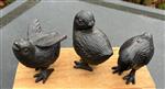 Vogels, Kuikens, set van 3, gietijzer, donkerbruin                                 VGS620