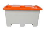 Zoutkist polyester 400 liter, stapelbaar, met deksel