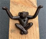 Kapstokhaak aap met 2 haken, gietijzer KH758