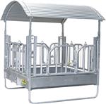 Professionele vierkante ruif met zweeds voerhek, 2,00 x 2,05 m