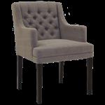 Landelijke eetkamerstoel met capitons en armleuning