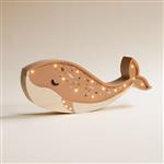 Houten decoratieve lamp - Walvis -Caramel 2xAA batterijen (zonder dimfunctie of afstandsbediening)