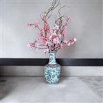 Brocante - Oriëntaalse Porseleinen Vaas - Vintage | Gevuld met Kunst bloesemtakken