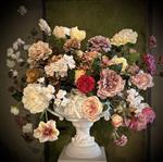 Luxe zijden bloemen boeket - Medusa Franse bokaal opgemaakt