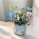 Kunstbloemen - kunstplant - Nepbloemen - Blauw - 30cm - Compleet opgemaakt in PTMD pot