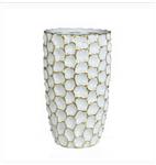 Keramiek vaas - pot 28cm - wit / goud -