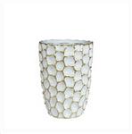 Keramiek vaas - pot 22cm - wit / goud -