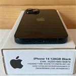 nieuwstaat Apple iPhone 14 zwart 128GB (e-SIM) + nieuwe accu 100% + 12 maanden garantie