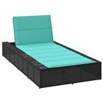 vidaXL Ligbed met zwevend kussen poly rattan zwart