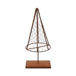 Frame Kerstboom/Gnome Kerstmuts op Voet – Rusty met Gaas – 33 cm Hoog voor bloemschikken en workshop