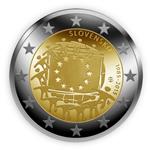 Slowakije 2 Euro 2015 30 Jr. EU Vlag