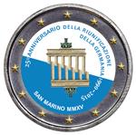 San Marino 2 Euro 2015 25 Jaar Duitse Hereniging Gekleurd