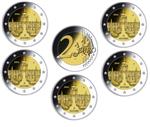 Duitsland 2 Euro 2016 Dresdner Zwinger Sachsen, serie van 5 slagplaatsen