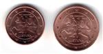 Litouwen 1 en 2 Cent 2017 UNC