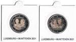 Luxemburg 2 Euro 2021 Huwelijk Henri + Jean + Muntteken Foto
