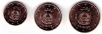 Letland 1 cent en 2 cent en 5 Cent 2014