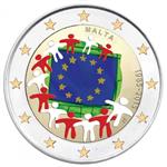 Malta 2 Euro 2015 30 Jaar Europese vlag Gekleurd