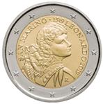 San Marino 2 Euro 2019 Leonardo da Vinci in Munthouder