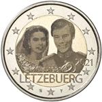 Luxemburg 2 Euro 2021 '40 Jaar Huwelijk Henri' Foto Variant