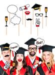 Geslaagd Photobooth Props Zwart Goud 10st