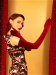 What Katie Did, Claret Long Velvet Gloves
