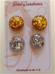 Bow and Crossbones, Sparkle Earstuds in Gold.