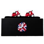 Warrior, Vespa Enamel Cuff Links Red.
