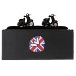 Warrior, Vespa Enamel Cuff Links Black.
