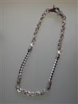 Wallet Chain zwart/ wit leder.