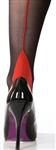 Scarlet Stockings Black with red seam.