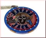 Sleutelhanger met Nevada Jack Pokerchip in Blauw.