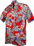 Karmakula, Parrots Red Cotton Hawaiien Shirt.