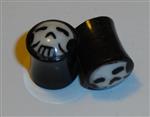 Stretcher Plug Hoorn Ingelegd met Schedel Motief 8 mm.