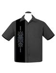 Steady Clothing, Pinstripe Tiki Panel Charcoal.