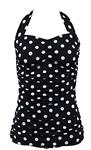 Aloha Beachwear, Vintage Pinup Badpak Black Polkadot.