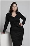 Emmy, Curvy Wiggle Skirt in Black in Medium.